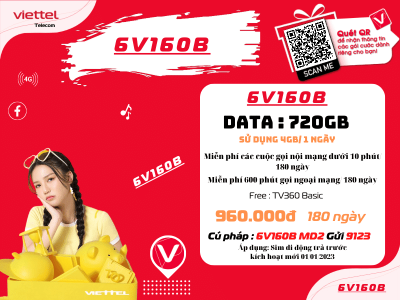 Gói cước gọi 160k Viettel
