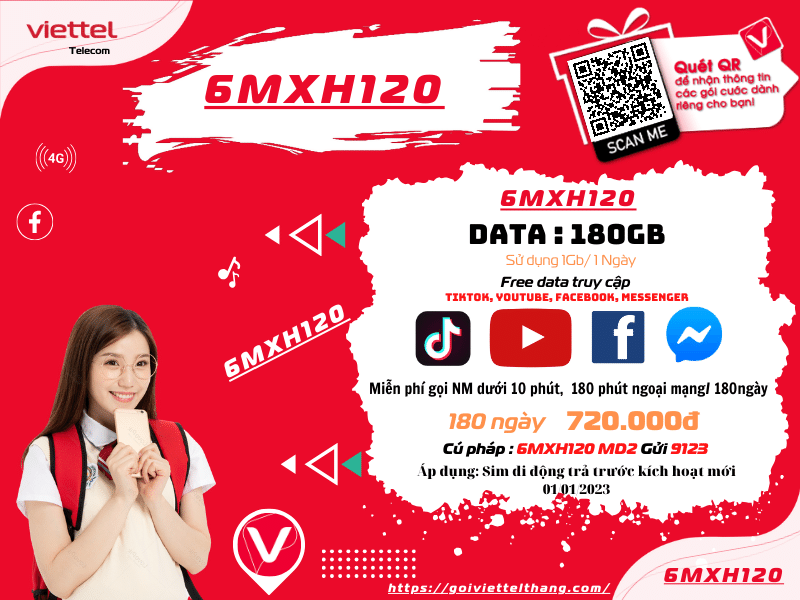 Gói cước miễn phí gọi nội mạng Viettel 180 ngày