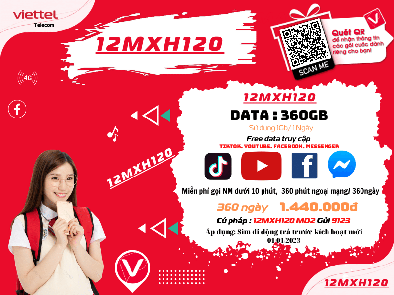 Gói cước miễn phí gọi nội mạng Viettel 360 ngày
