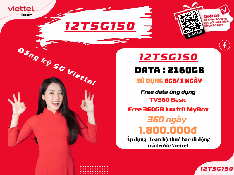 gói 12T5G150 Viettel