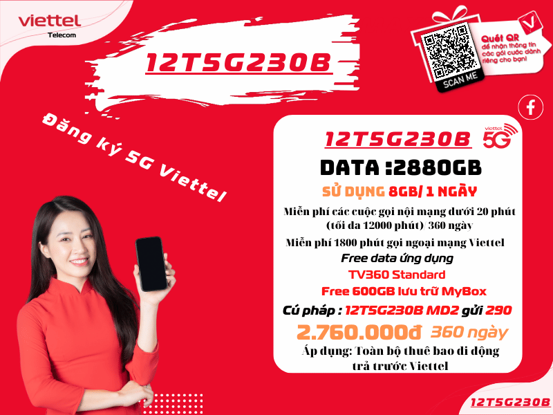 Gói 12T5G230B Viettel