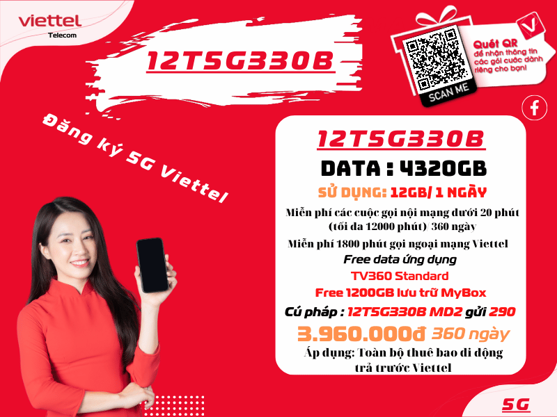Gói 12T5G330B Viettel