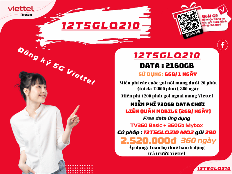 Gói 12T5GLQ210 Viettel