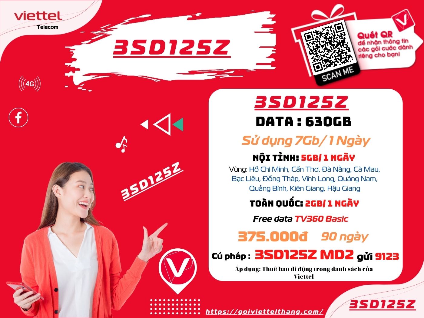 gói 3sd125z viettel