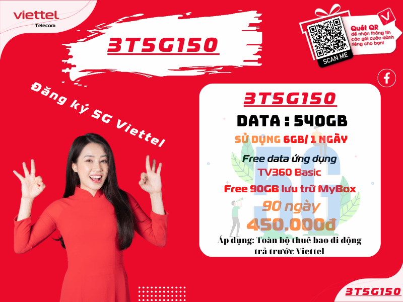Gói 3T5G150 Viettel