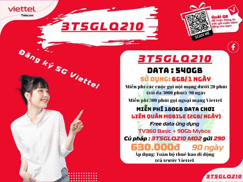 Gói 3T5GLQ210 Viettel