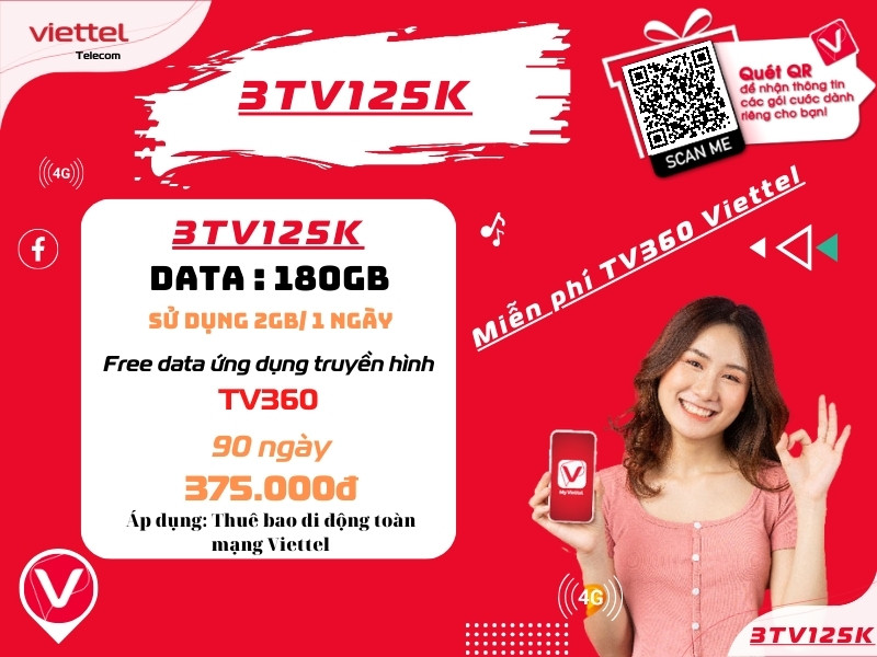 Gói 3TV125K Viettel