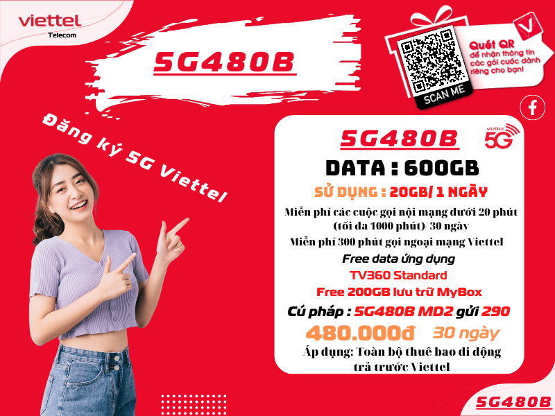 Gói 5G480B của Viettel