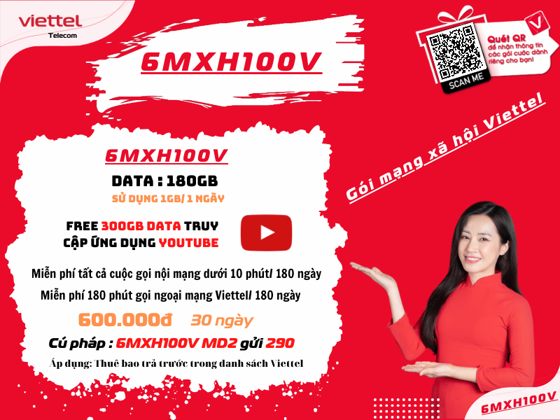 Gói 6MXH100V Viettel