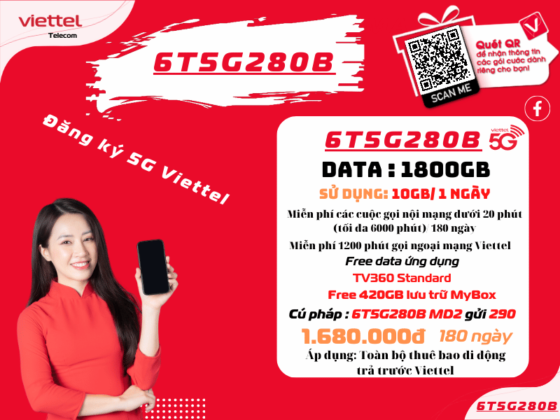 Gói 6T5G280B Viettel