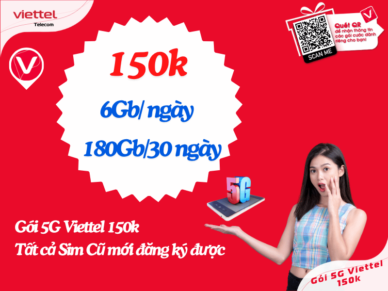 Gói 5G Viettel 150k