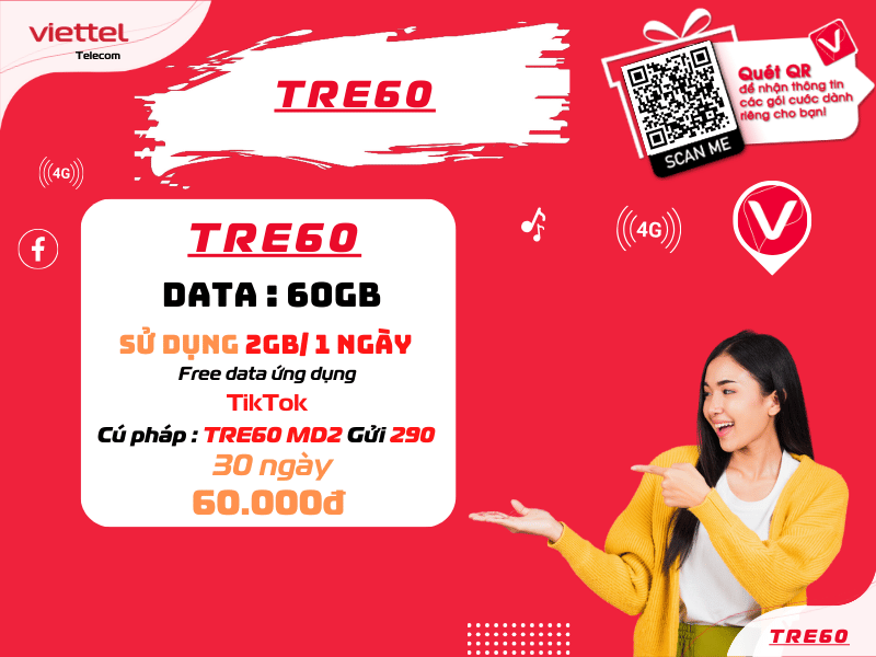 Gói 60k ưu đãi nhất Viettel