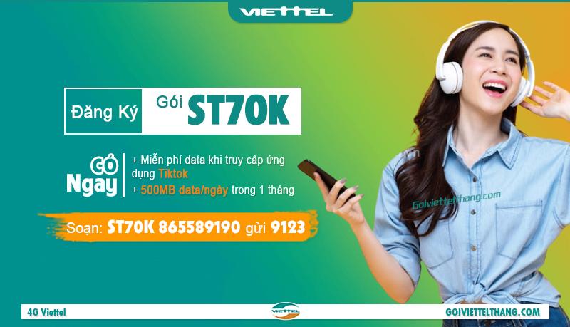 Gói st70k của Viettel free data xem TikTok