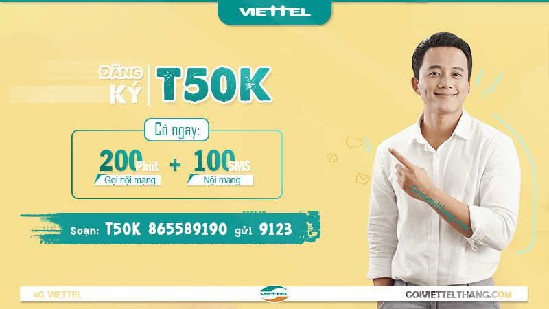 Gói cước T50K của Viettel