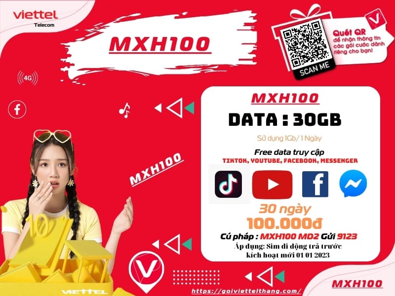 Gói MXH100 Viettel