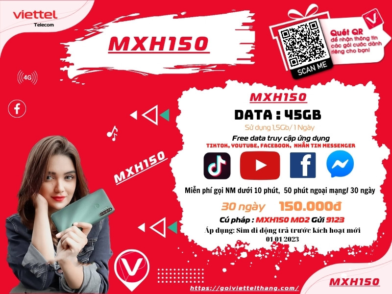 Gói MXH150 Viettel