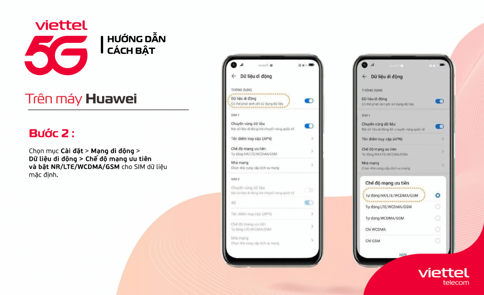 Bật 5G trên Huawei như thế nào