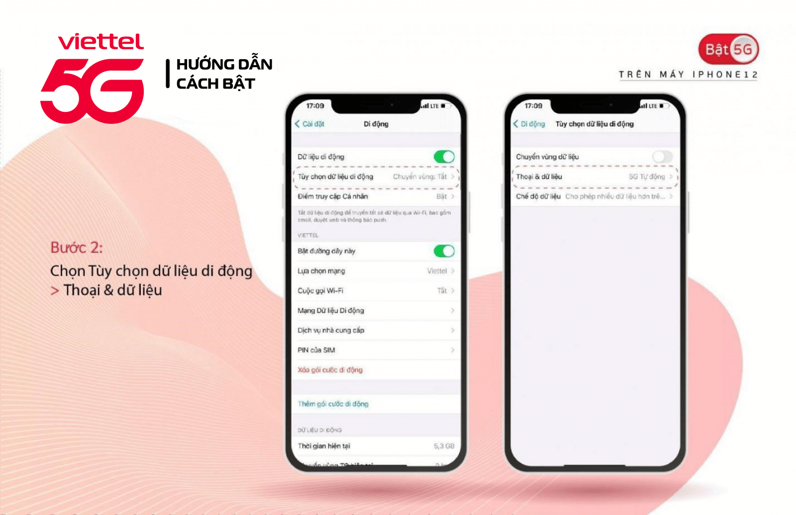 Cài đặt sóng 5G trên iphone