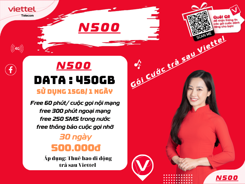 Gói cước trả sau N500 của Viettel