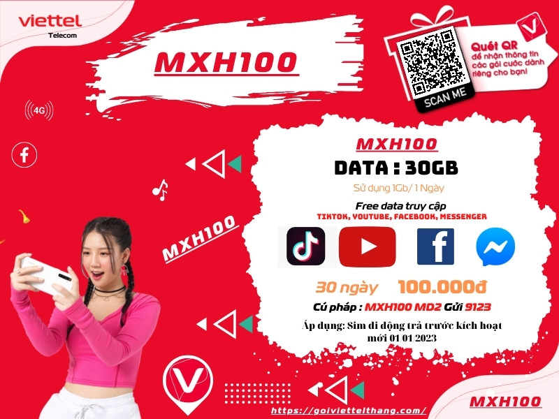 Gói MXH100 Viettel